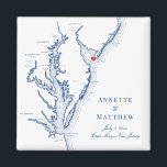 Cape May New Jersey Destination Wedding Favour Magnet<br><div class="desc">Quick and Easy ordering! These Cape May, New Jersey map magnets make great New Jersey beach wedding favours to include in your Cape May destination wedding welcome bags. Move the heart by clicking "Edit Using design tool" under "Personalize". Featuring a map of Chesapeake Bay with Artwork by Coastal Map Designs...</div>