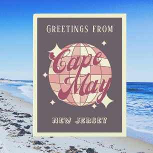 Cape May New Jersey disco Retro purple Postcard