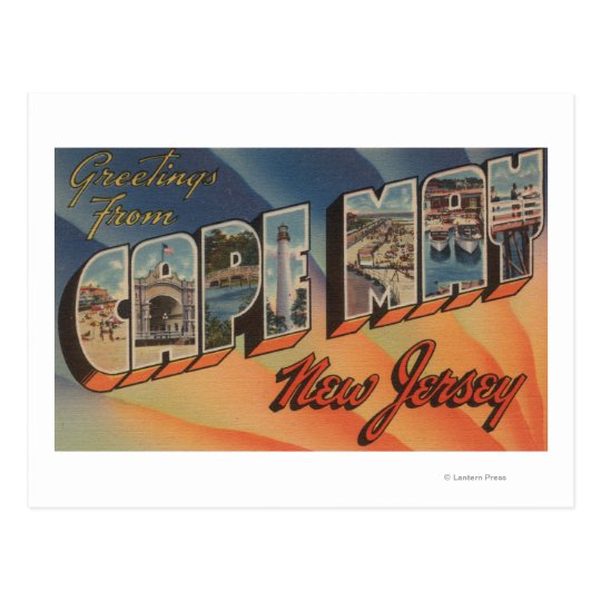 Cape May, New Jersey - Large Letter Scenes Postcard