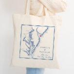 Cape May New Jersey Shore Wedding Welcome Tote Bag<br><div class="desc">These Cape May, New Jersey map tote bags are perfect to welcome your out of town guests with welcome bag goodies, or customize them for your wedding party. Move the heart by clicking "Edit Using design tool" under "Personalize". This custom tote bag features a map of Chesapeake Bay including the...</div>