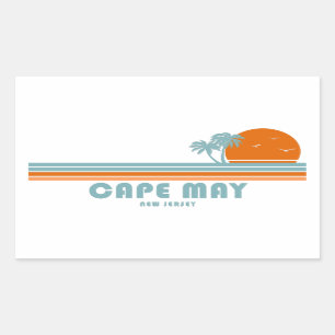 Cape May New Jersey Sun Palm Trees Sticker