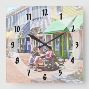 Cape May NJ - A Pleasant Afternoon at the Mall Square Wall Clock