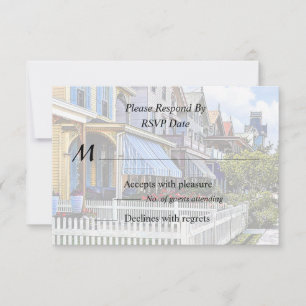 Cape May NJ - Colourful Victorian Street RSVP Card