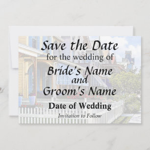Cape May NJ - Colourful Victorian Street Save The Date