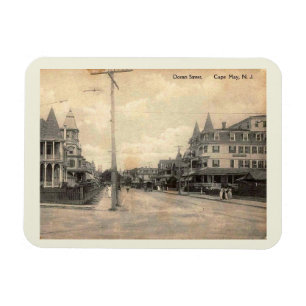 Cape May NJ, Ocean Street, c1910 Vintage Magnet