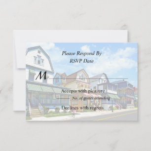 Cape May NJ - Sisters Walking Down Perry Street RSVP Card