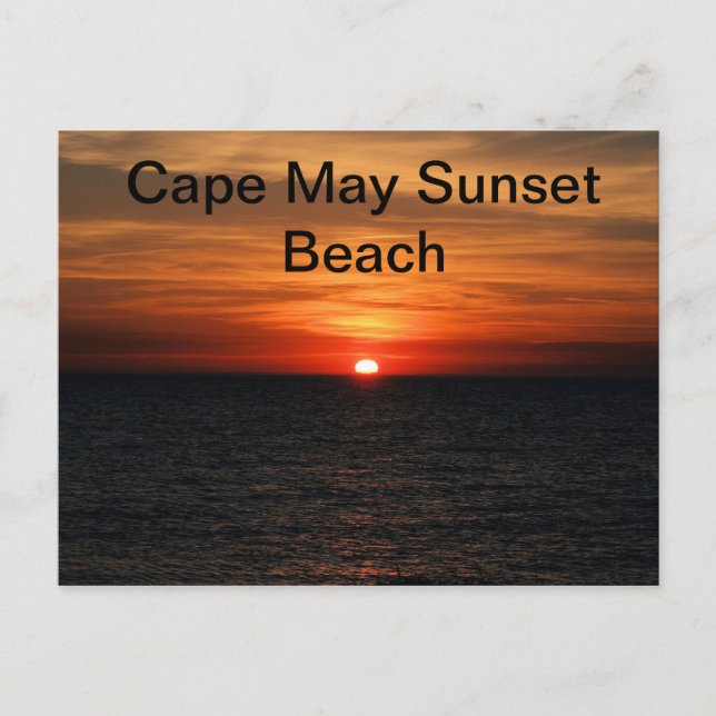Cape May NJ Sunset Beach Postcard (Front)