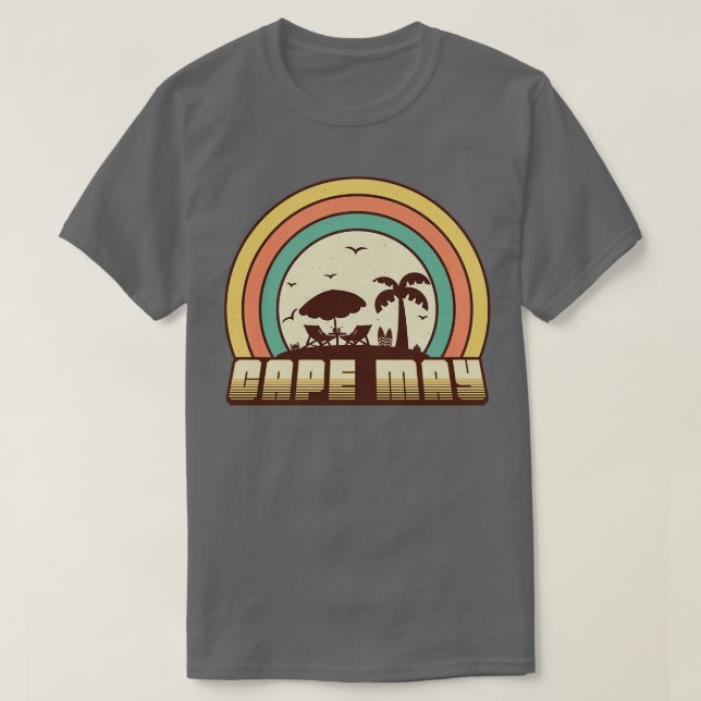 Cape May Retro Sunset Style T-Shirt (Design Front)