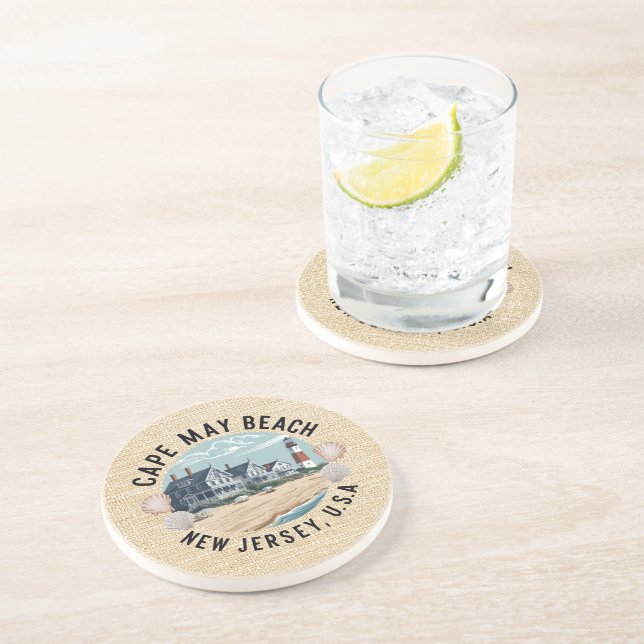 Cape May Retro Vignette Coaster (Side)