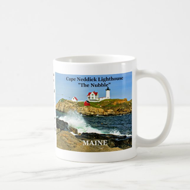 Cape Neddick Light ('the Nubble'), Maine Coffee Mug (Right)