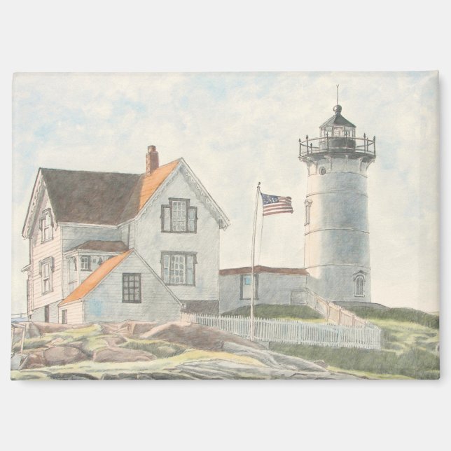 Cape Neddick Lighthouse Watercolor Magnet (Front)