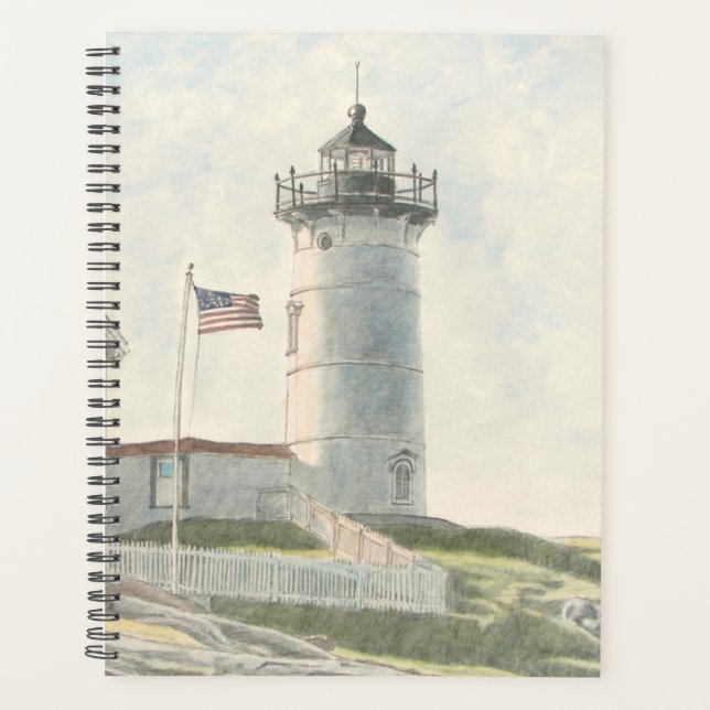 Cape Neddick Lighthouse Watercolor Planner (Front)