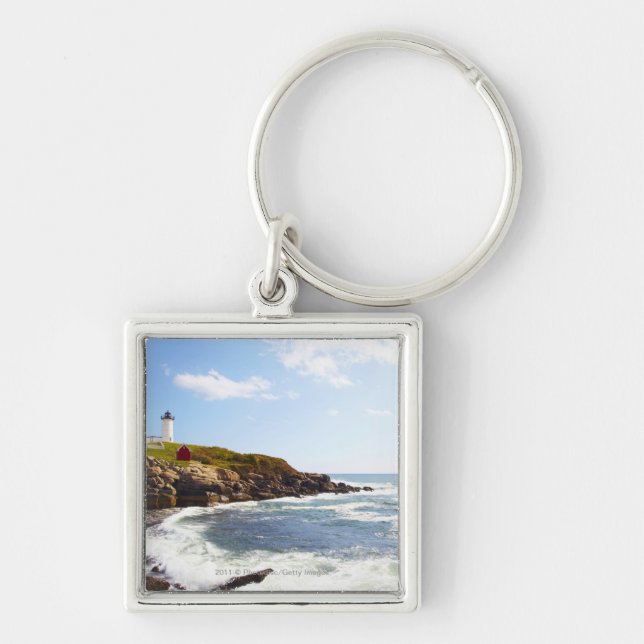 Cape Neddick 'Nubble' Lighthouse in Maine Keychain (Front)