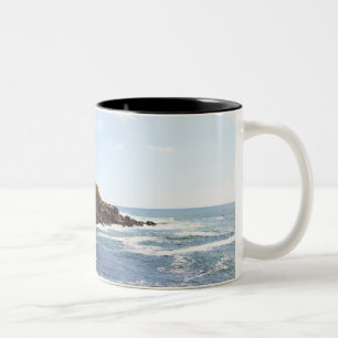 Cape Neddick 'Nubble' Lighthouse in Maine Two-Tone Coffee Mug