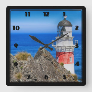 Cape Palliser New Zealand Lighthouse Square Wall Clock