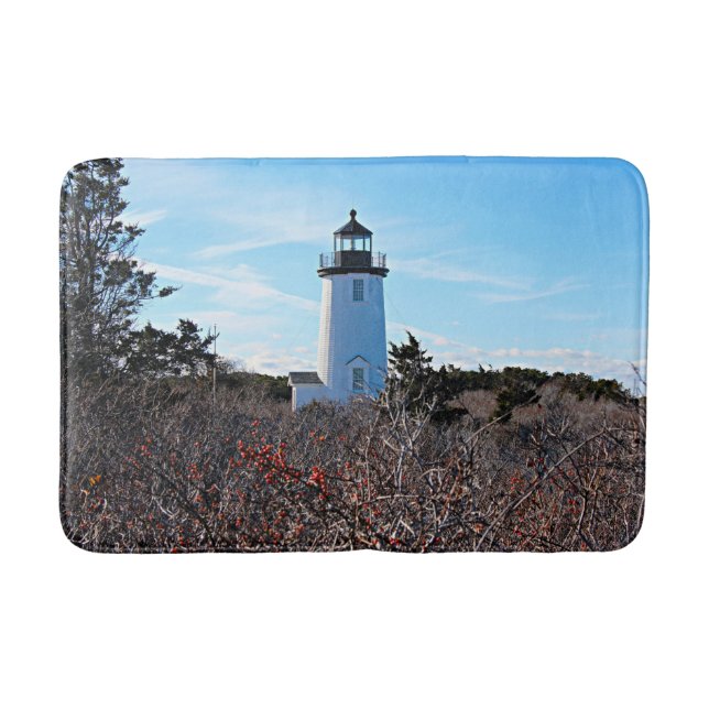 Cape Poge Lighthouse, Massachusetts Chappaquiddick Bath Mat (Front)