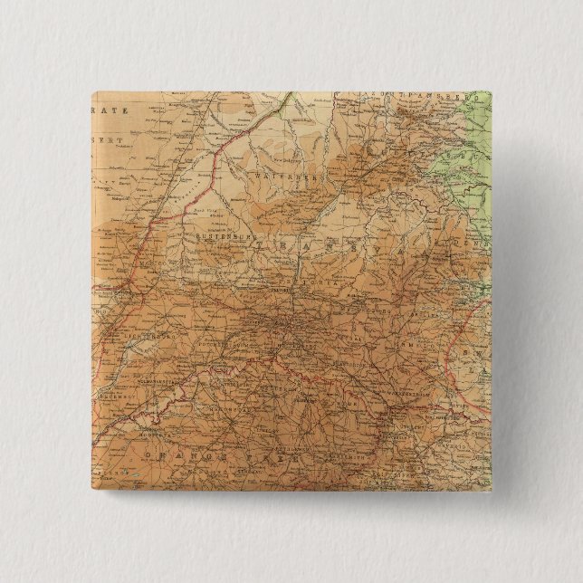 Cape Province, Transvaal, eastern section 2 Inch Square Button (Front)