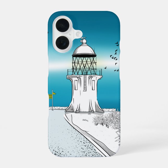 Cape Reinga Lighthouse iPhone 16 Case (Back)