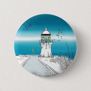 Cape Reinga Lighthouse New Zealand 2 Inch Round Button