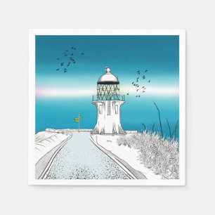 Cape Reinga Lighthouse New Zealand Napkin