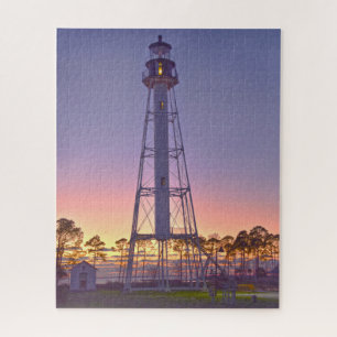Cape San Blas Lighthouse, Port St. Joe, Sunset Jigsaw Puzzle