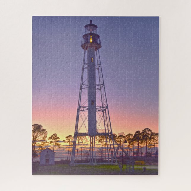 Cape San Blas Lighthouse, Port St. Joe, Sunset Jigsaw Puzzle (Vertical)