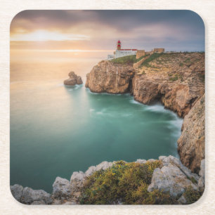 Cape St. Vincent Sagres, Algarve, Portugal Square Paper Coaster