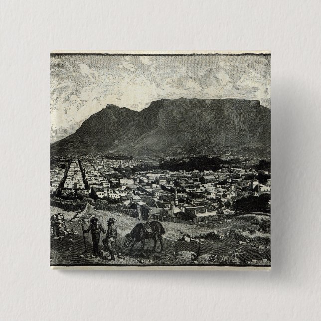Cape Town 2 Inch Square Button (Front)