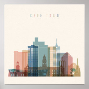 Cape Town, Africa City Skyline Poster