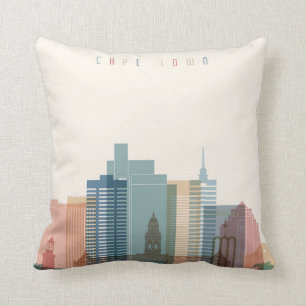 Cape Town, Africa   City Skyline Throw Pillow