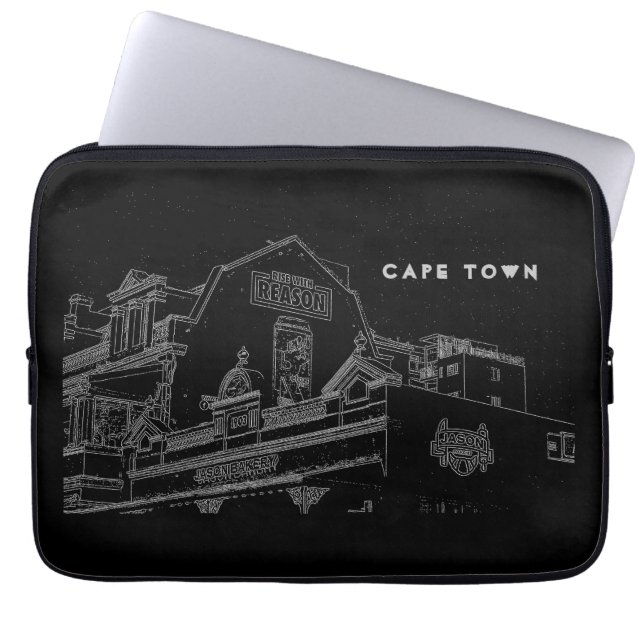 Cape Town Architecture Bakery Building Sketch Laptop Sleeve (Front)