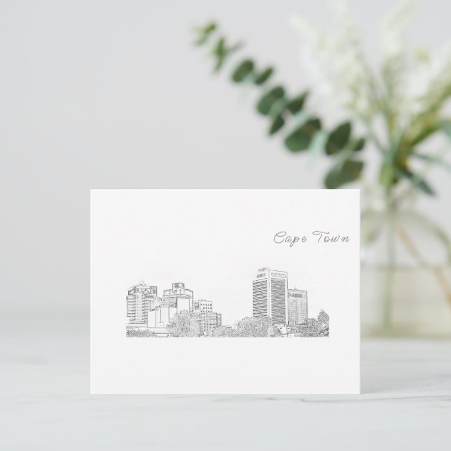 Cape Town Architecture Buildings Sketch Postcard (Standing Front)