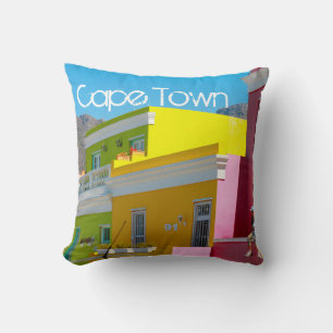 Cape Town Bo-Kaap Cityscape South Africa Throw Pillow