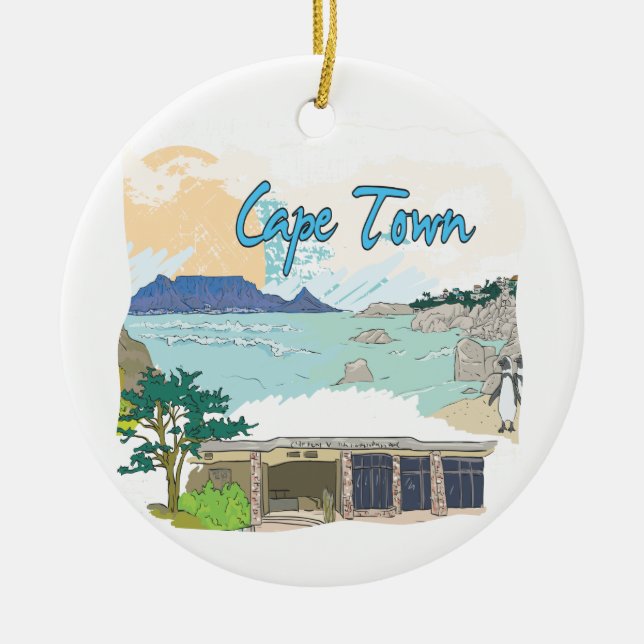 Cape Town Ceramic Ornament (Front)