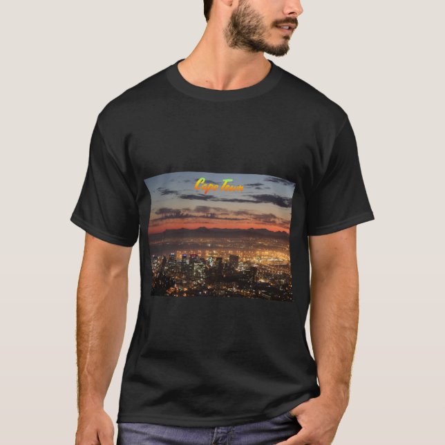 Cape Town city South Africa at Night T-Shirt (Front)