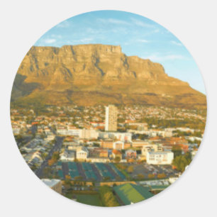 Cape Town Cityscape With Table Mountain Classic Round Sticker