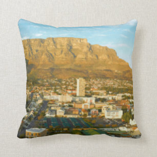 Cape Town Cityscape With Table Mountain Throw Pillow
