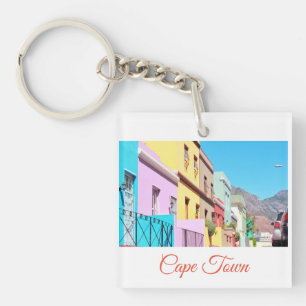 Cape Town Colourful Houses Bo Kaap Street Keychain