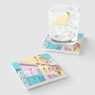 Cape Town Colourful Houses Street View Bo Kaap Stone Coaster