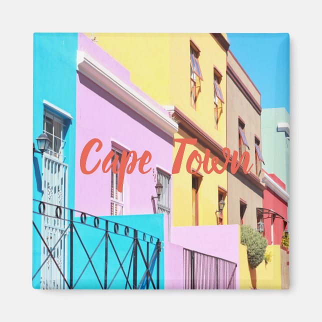 Cape Town Colourful Houses Street View Magnet (Front)
