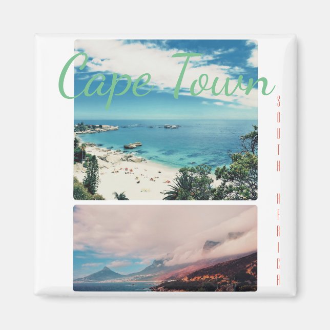 Cape Town Lion's Head Beach Collage Magnet (Front)