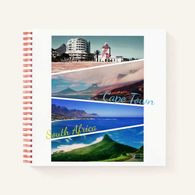 Cape Town Lion's Head Ocean Collage Notebook (Front)