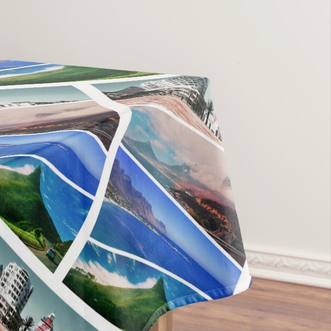 Cape Town Lion's Head South Africa Collage Tablecloth (In Situ)