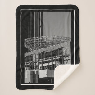 Cape Town Monochrome Cityscape Architecture Sherpa Blanket