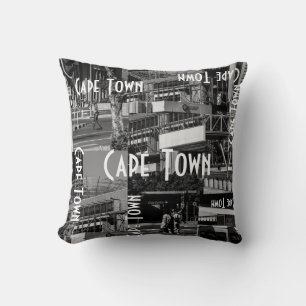 Cape Town Monochrome Cityscape Architecture Throw Pillow