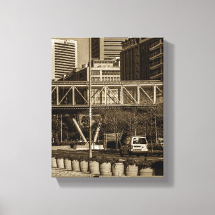 Cape Town Monochrome Cityscape Street Lifestyle Canvas Print