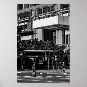 Cape Town Monochrome Cityscape Street Lifestyle Poster