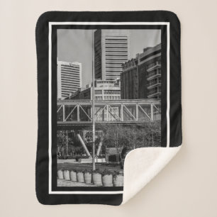 Cape Town Monochrome Cityscape Street Lifestyle Sherpa Blanket