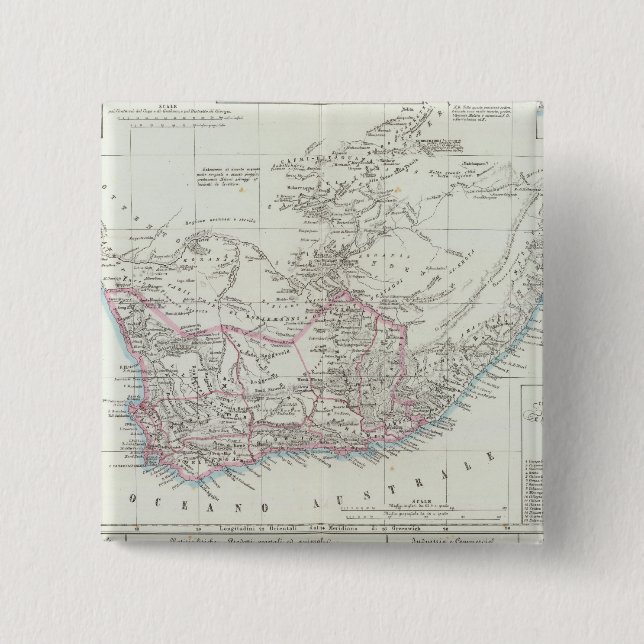 Cape Town, South Africa 2 Inch Square Button (Front)