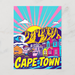 Cape Town, South Africa Art Travel Poster Postcard